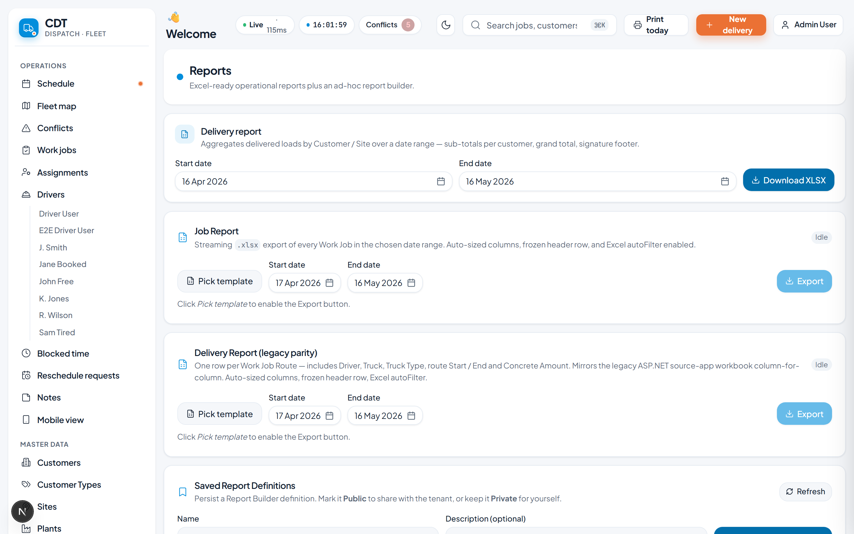 Reporting and report builder